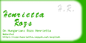 henrietta rozs business card